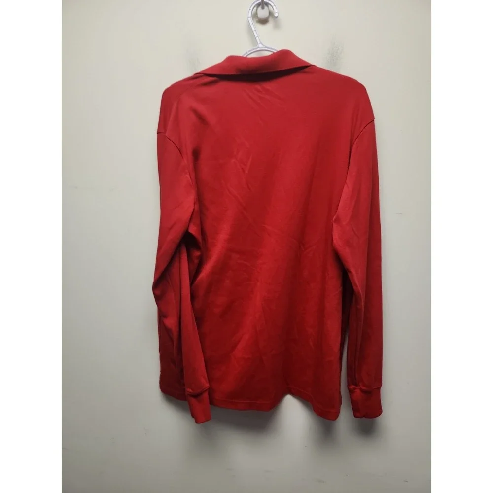 Lands End Traditional Fit Red  Mens Large 42-44  Long Sleeve Polo‎ Shirt